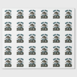 Reel Cool Dad Bass Fishing Vintage Vector Design_1 Wrapping Paper