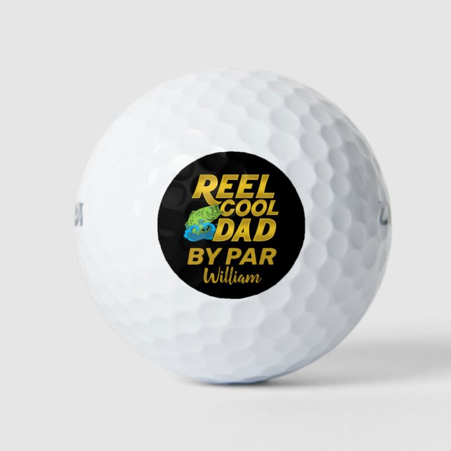 Reel Cool Dad Fathers Day Personalised Golf Balls (Front)