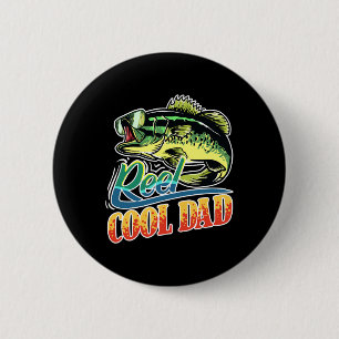 Reel Cool Dad Fisherman Funny Fishing 6 Cm Round Badge