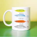 Reel Cool Dad Fishing Bait Coffee Mug<br><div class="desc">Let dad know he is o-fish-ally the coolest with this vibrant coffee mug featuring hand illustrated fishing bait. The text is editable,  so leave as reel cool as it is or add your own three-line inside joke with dad.</div>