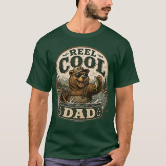 Reel Cool Dad Fishing Bear Vintage Shirt