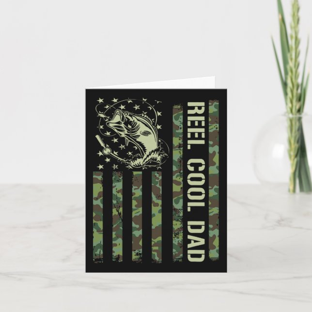 Reel Cool Dad Fishing Dad Fisherman Father's Day  Card (Front)
