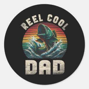 Reel Cool Dad Fishing Daddy Father's Day Fisherman Classic Round Sticker
