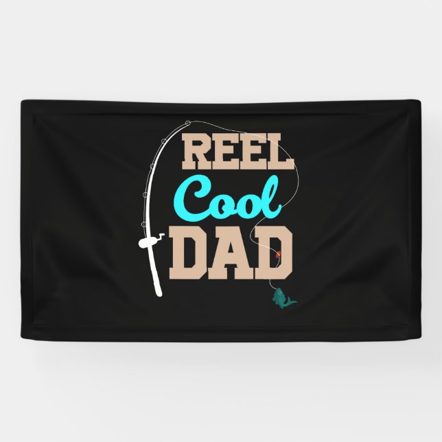 Reel Cool Dad Fishing Fathers Day Gift Fishing Fat Banner (Horizontal)