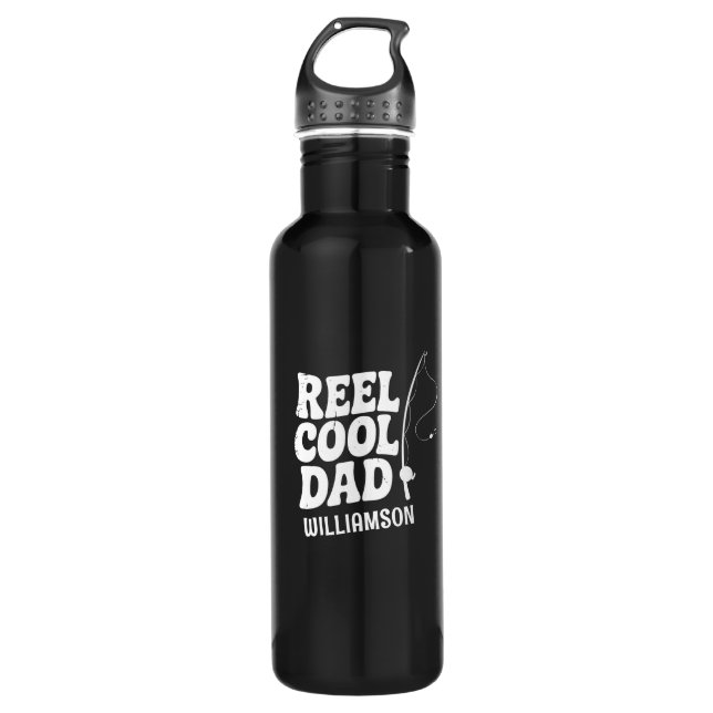 Reel Cool Dad Fishing Funny Fathers day gift 710 Ml Water Bottle (Front)
