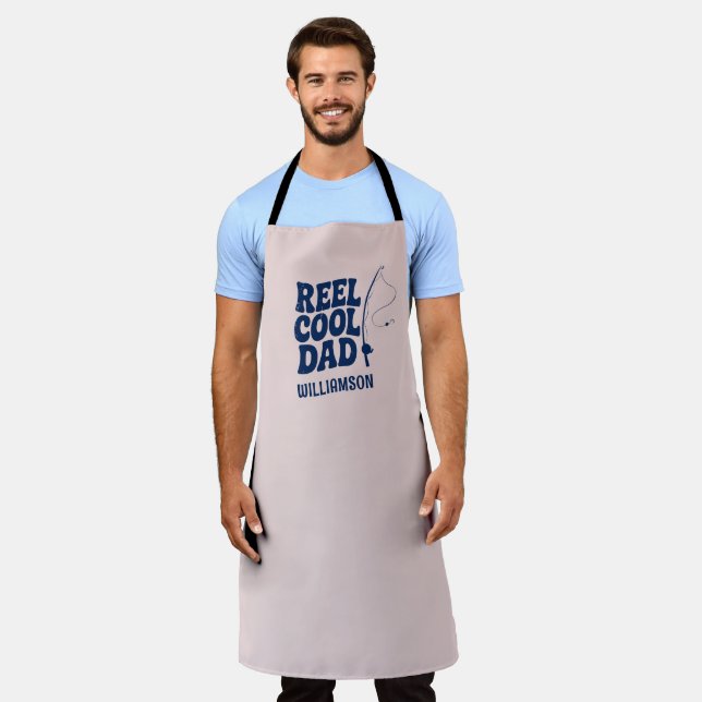 Reel Cool Dad Fishing Funny Fathers day gift Apron (Worn)