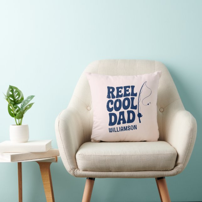 Reel Cool Dad Fishing Funny Fathers day gift Cushion (Chair)