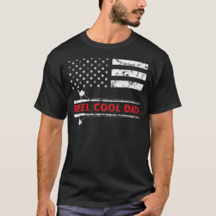 Reel Cool Dad Fishing Rod Fish Fisherman American T-Shirt