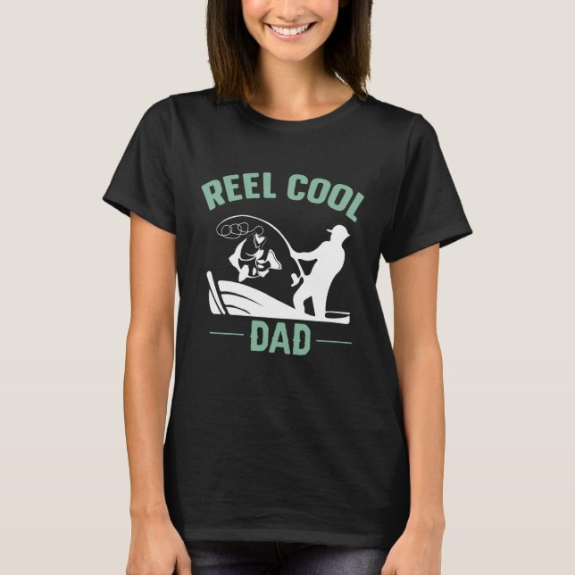 Reel Cool Dad Fishing Rure Structure Spoon Papa Da T-Shirt (Front)