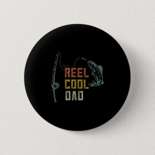 Reel Cool Dad Fishing Shirts, Funny Fathers Day Fi 6 Cm Round Badge