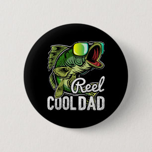 Reel Cool Dad Fishing Sungles Funny Father&#; s Da 6 Cm Round Badge
