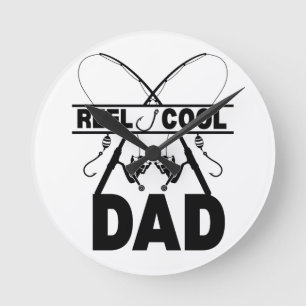 Reel Cool Dad Fishing Tee Round Clock