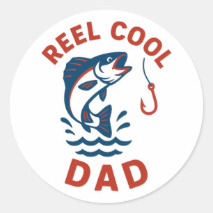 Reel Cool Dad Funny Fishing Father's Day Classic Round Sticker