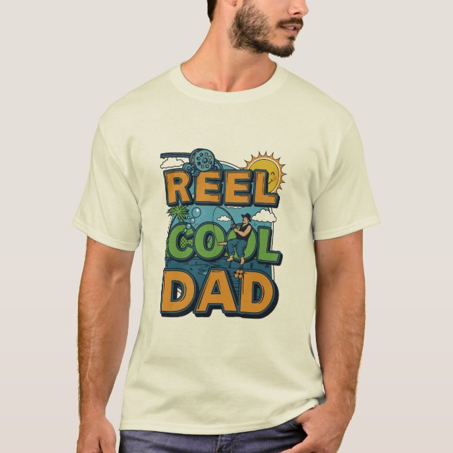 Reel Cool Dad - Funny Fishing Father's Day Tee (Front)