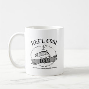 Reel Cool Dad Funny Fishing Pun Fathers Mens Coffee Mug