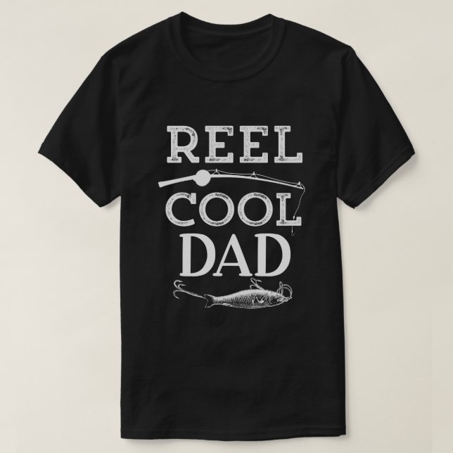 Reel Cool Dad Funny Fishing Pun Fathers Mens T-Shirt (Design Front)