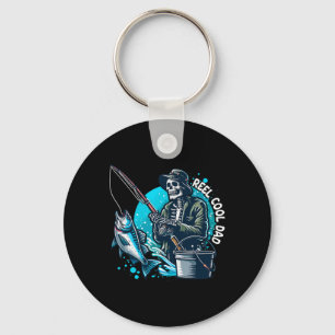 Reel Cool Dad Funny Skeleton Fishing Dad Father's  Key Ring