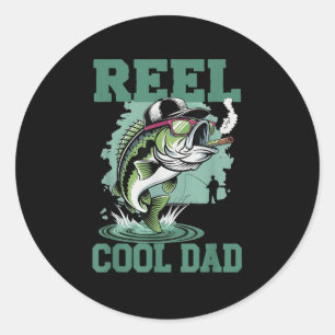 Reel Cool Dad Papa Fishing Fisherman Fish Lover Fa Classic Round Sticker