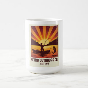 Reel Cool Dad Vintage Fishing Retro Sunset Coffee Mug