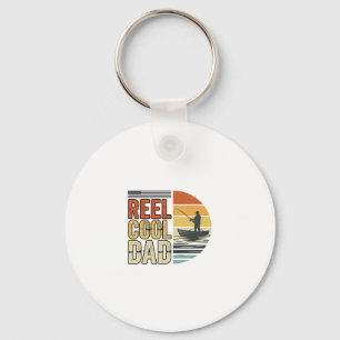 Reel Cool Dad Vintage Fishing T-Shirt Design_1 Key Ring