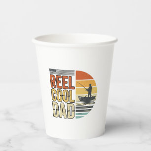 Reel Cool Dad Vintage Fishing T-Shirt Design_1 Paper Cups
