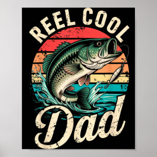 Reel Cool Dad Vintage Funny Men Fishing Matching F Poster