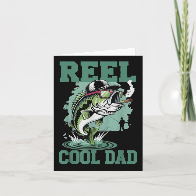 Reel Cool Dad Weed Fishing Pot Stoner Men  Card (Front)