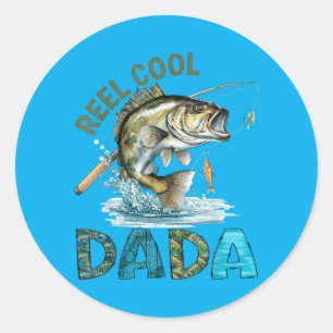 Reel Cool Dada Fathers Day Fishing Lovers Classic Round Sticker
