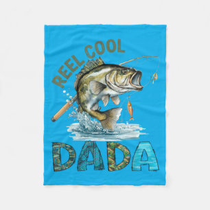 Reel Cool Dada Fathers Day Fishing Lovers Fleece Blanket