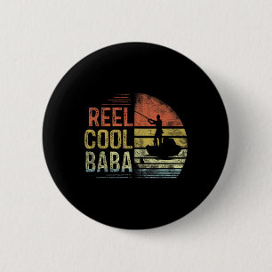 Reel Cool Fishing Gifts Birthday Vintage 6 Cm Round Badge