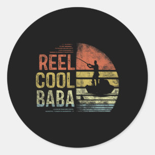 Reel Cool Fishing Gifts Birthday Vintage Classic Round Sticker