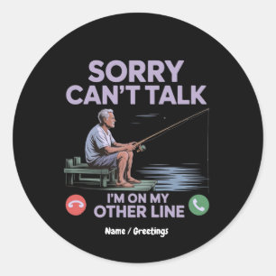 Reel Cool Funny Dad Fishing Perfect Gift  Classic Round Sticker