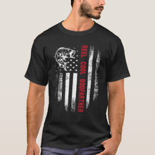 Reel Cool Godfather American Flag Fishing Father s T-Shirt