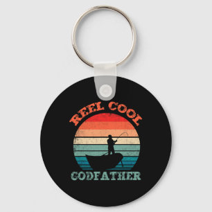 Reel Cool Godfather Fishing Funny Vintage Retro Key Ring
