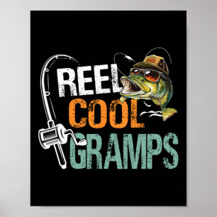 Reel Cool Gramps Fishing Gramps Birthday Vintage Poster