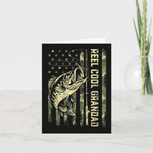 Reel Cool Grandad Fisherman Camouflage Father's Da Card
