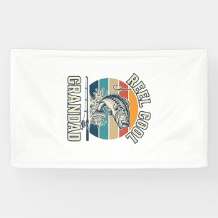 Reel Cool Grandad Fishing Vintage Sunset Shirt_1 Banner