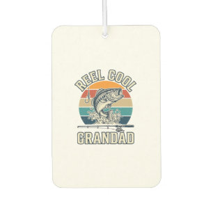 Reel Cool Grandad Fishing Vintage Sunset Shirt_1 Car Air Freshener