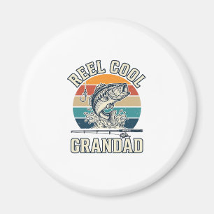 Reel Cool Grandad Fishing Vintage Sunset Shirt_1 Magnet