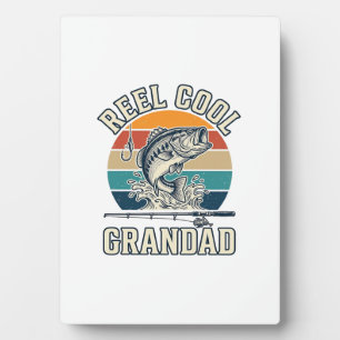 Reel Cool Grandad Fishing Vintage Sunset Shirt_1 Plaque