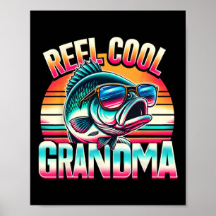 Reel Cool Grandma Funny Fishing Grandma Mother’s D Poster