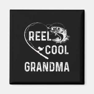 Reel Cool Grandma Retro Fishing Lover For Mothers Magnet