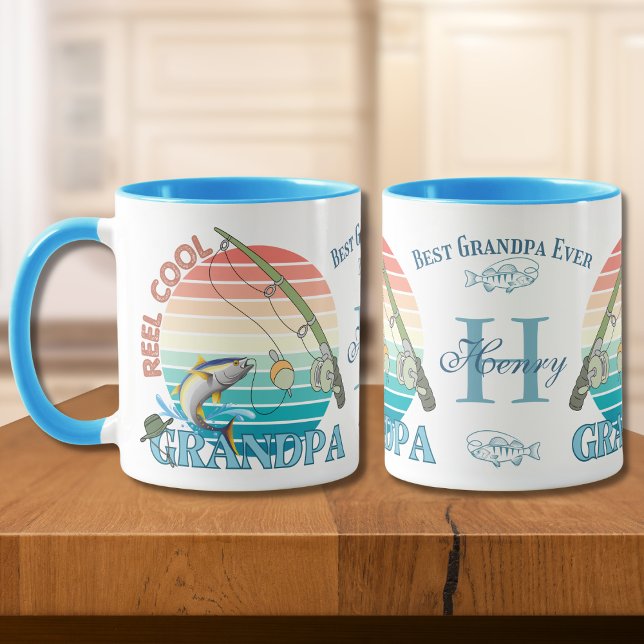 Reel Cool Grandpa Best Grandpa Ever Personalised Mug (Creator Uploaded)