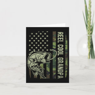 Reel Cool Grandpa Camouflage American Flag Fathers Card