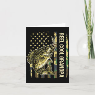 Reel Cool Grandpa Crape Fishing Camo American Flag Card