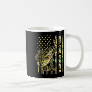 Reel Cool Grandpa Crape Fishing Camo American Flag Coffee Mug