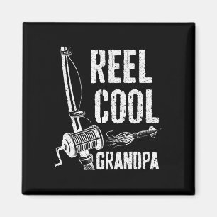 Reel Cool Grandpa Fisherman Father's Day Shirt Magnet