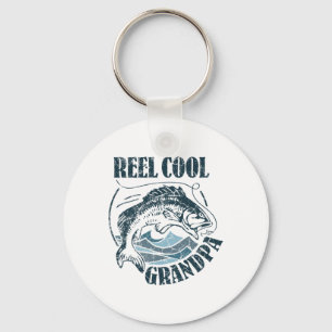 Reel Cool Grandpa Fishing Dad Gifts Father's Day F Key Ring