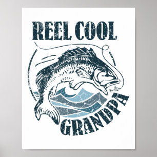 Reel Cool Grandpa Fishing Dad Gifts Father's Day F Poster