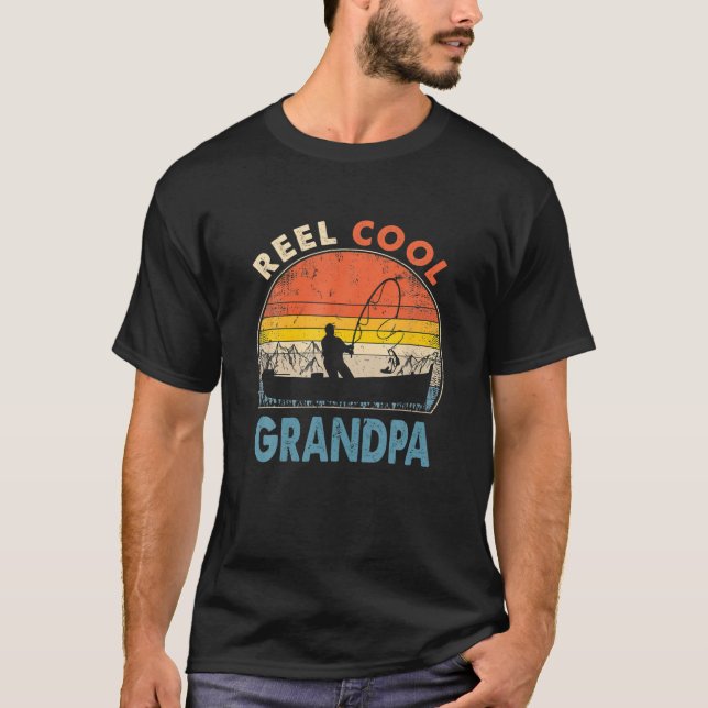 Reel Cool Grandpa Fishing Dad Gifts Father's Day F T-Shirt (Front)